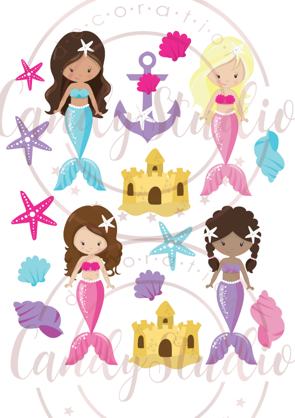 Meereszauber - Essbarer Ausdruck mit Meerjungfrauen und Muscheln