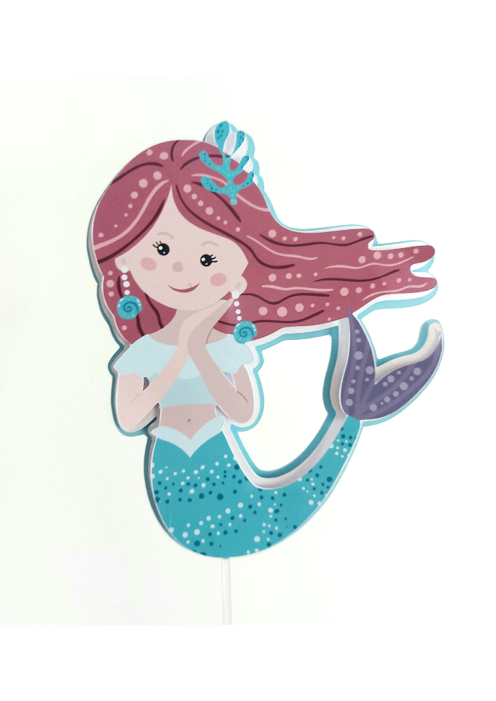 Papier-Cake Topper - Zauberhafte Meerjungfrau