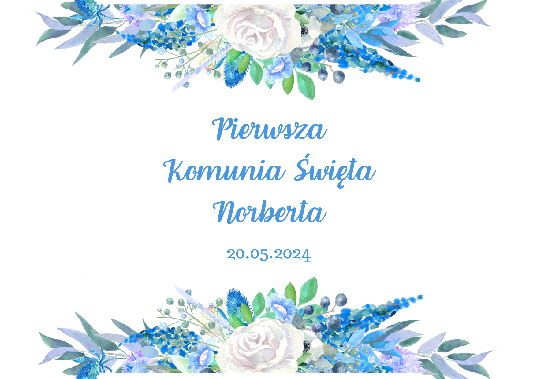 Essbarer Ausdruck für die Kommunion mit Blauen Rosen – Bild 2