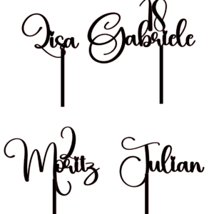 Personalisierter Acryl-Cake-Topper mit Namen und Zahl