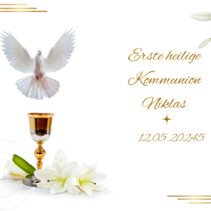 Essbarer Tortenaufleger für die Erstkommunion mit Personalisierung