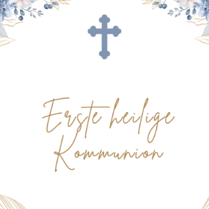 Personalisierbarer Essbarer Ausdruck für Kommunion oder Konfirmation mit Blauen Blumen