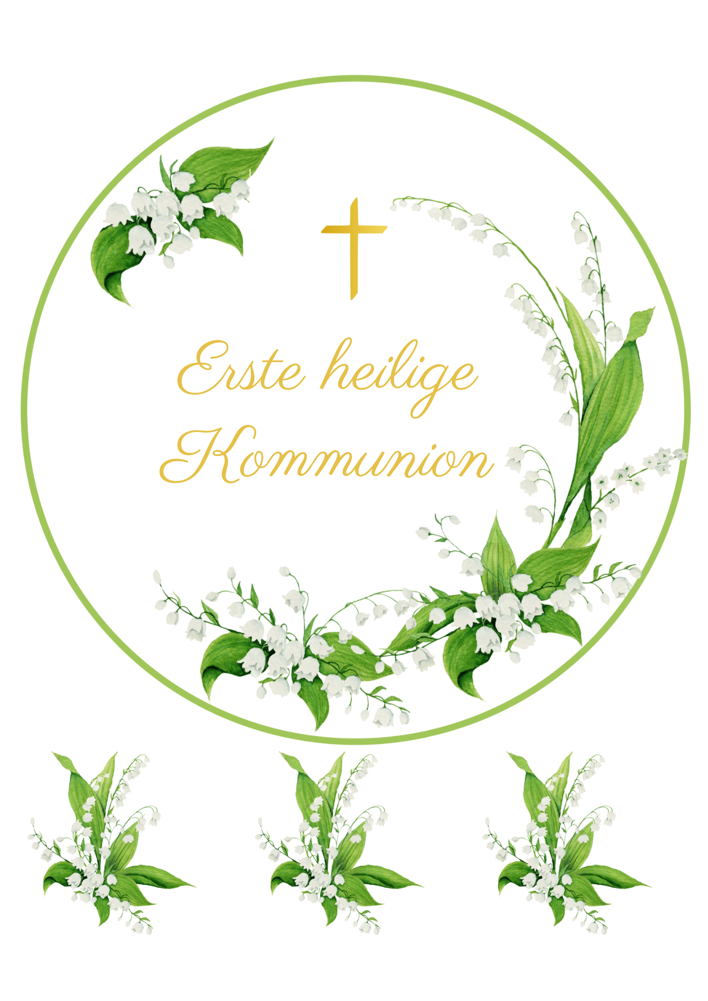 Essbarer Ausdruck für die Kommunion mit Maiglöckchenmotiv
