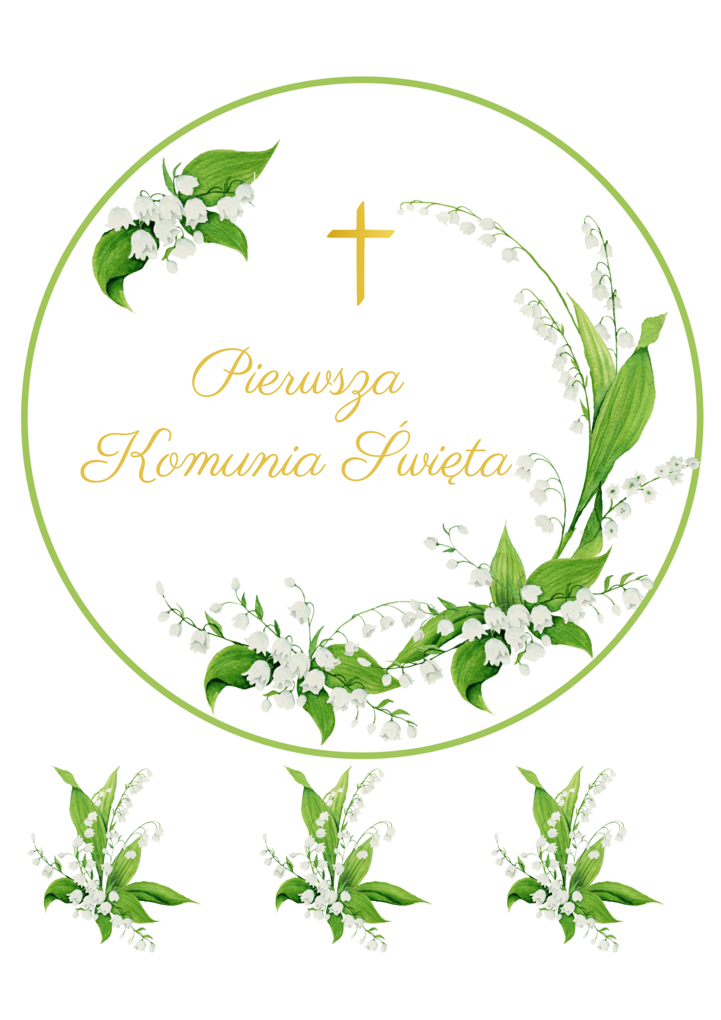 Essbarer Ausdruck für die Kommunion mit Maiglöckchenmotiv – Bild 2