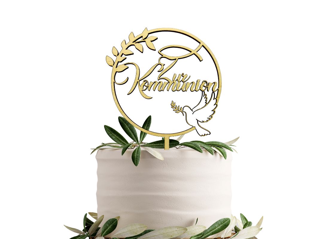 Cake Topper mit Eucharistischen Symbolen für Kommunion oder Konfirmation