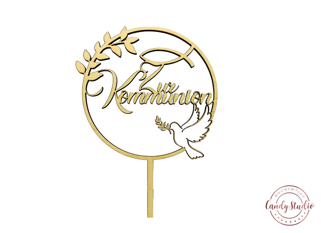 Cake Topper mit Eucharistischen Symbolen für Kommunion oder Konfirmation – Bild 2