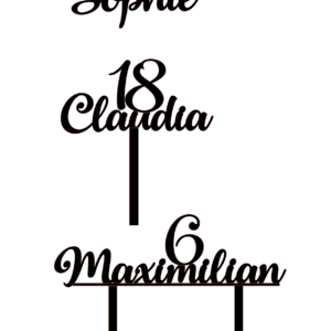 Personalisierter Cake Topper Name + Zahl mit Kaligrafie-Schrift