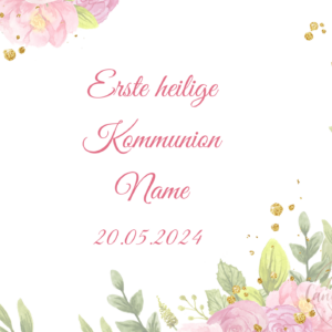 Essbarer Ausdruck für die Kommunion mit Blumenmotiv