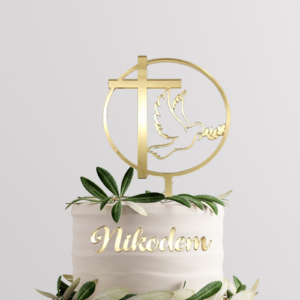Personalisierbares Cake Topper Set für die Kommunion aus Acryl oder Holz