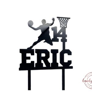 Personalisierter Basketball Cake Topper mit Spieler, Name und Ziffer