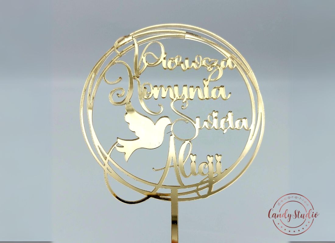 Personalisierter Kommunion Cake Topper - Runde Form – Bild 2