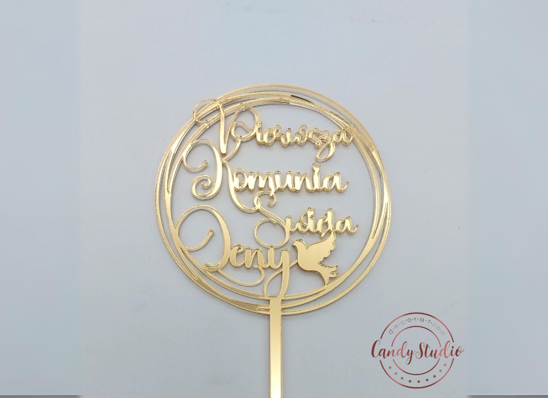 Personalisierter Kommunion Cake Topper - Runde Form – Bild 4