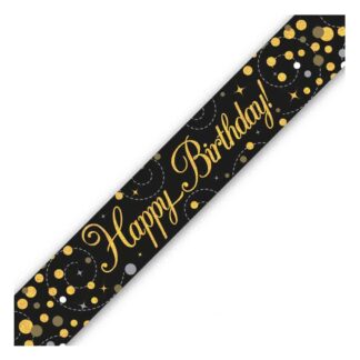 BRITHDAY BANNER BLACK & GOLD