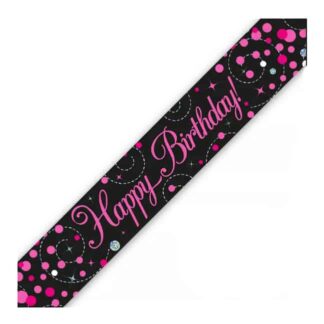 BIRTHDAY BANNER BLACK & PINK