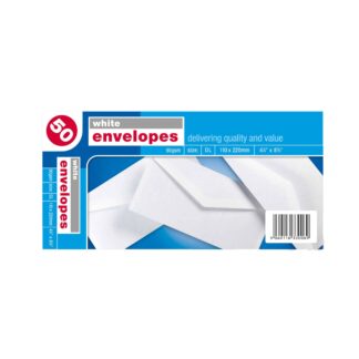 WHITE GUMMED ENVELOPES DL