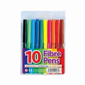 STATIONERY FIBRE TIP PENS WALLET OF 10
