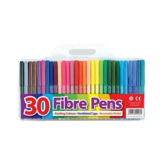 STATIONERY FIBRE TIP PENS WALLET OF 30