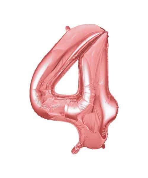 GIANT No.4 ROSE-GOLD BALLOON